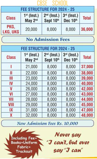 Fees Structure CBSE